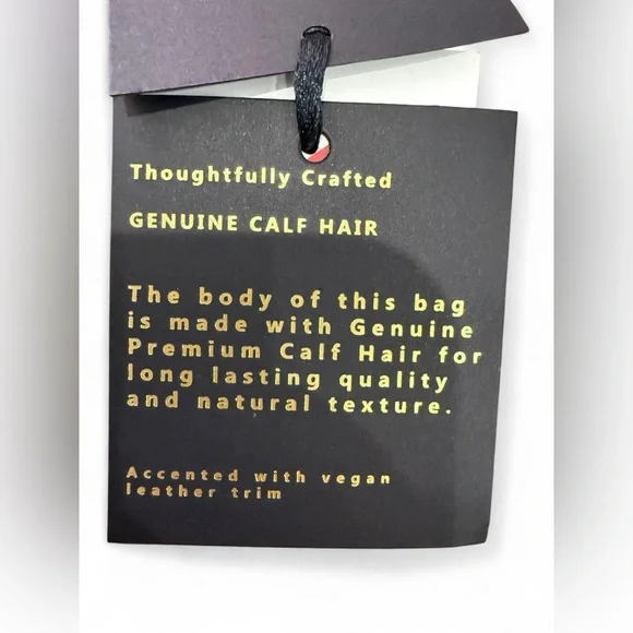 NWT House of Harlow 1960 brown cow print (genuine calf hair) handbag - Picture 6 of 9